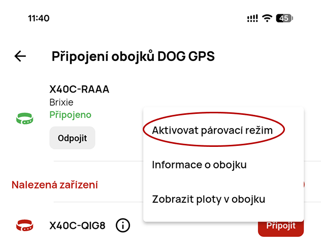 Popis obojku